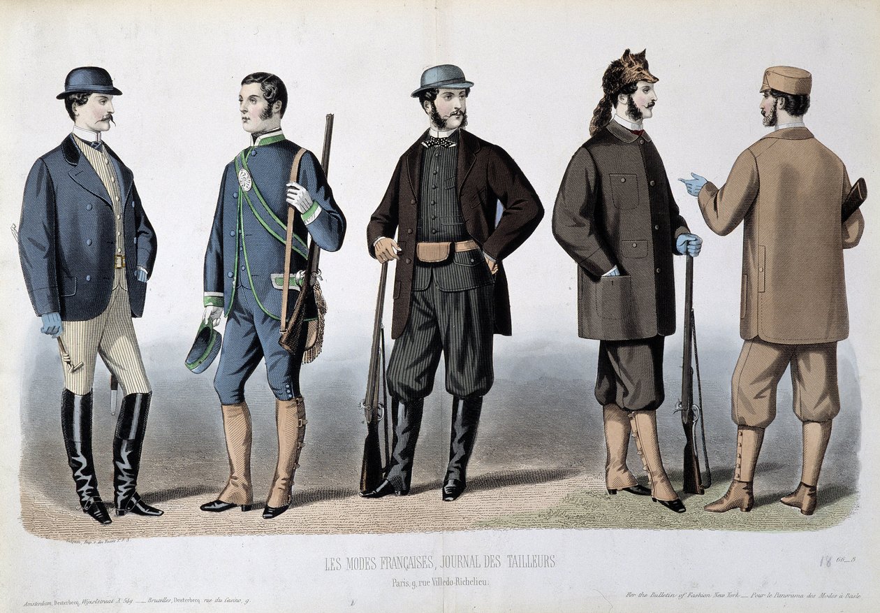 ملابس الصيد ، "" Le Journal des Tailors "" بواسطة فنان غير معروف