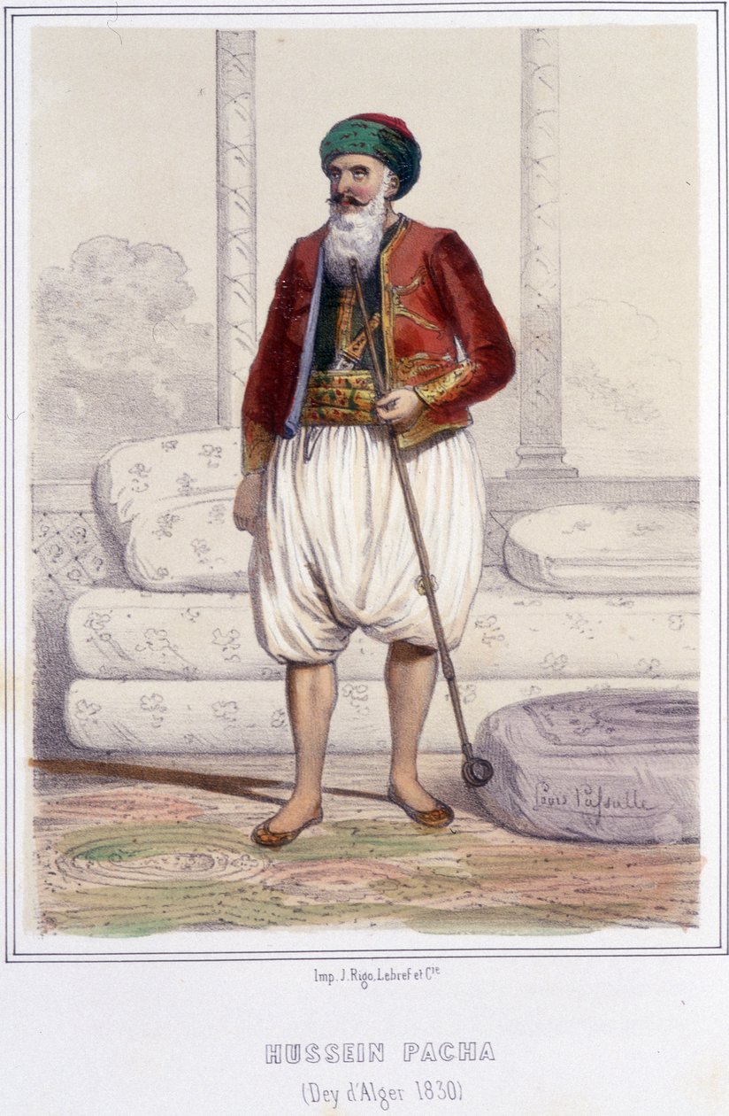 حسين باشا ، داي (العم الأكبر) للجزائر من 1818 حتى 1830 عندما استولى الفرنسيون على الجزائر العاصمة. بواسطة فنان غير معروف
