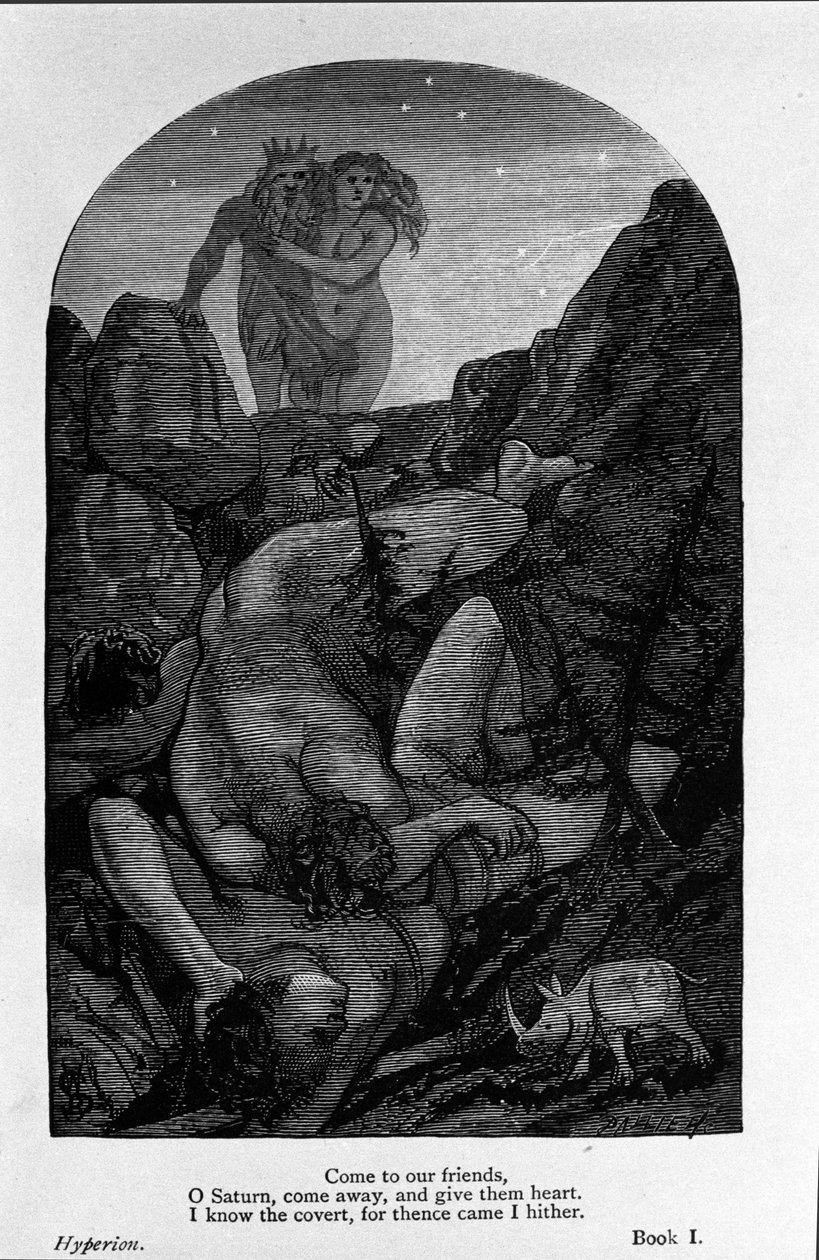 رسم توضيحي لـ "Hyperion" للشاعر جون كيتس (1795-1821) القرن التاسع عشر بواسطة فنان غير معروف