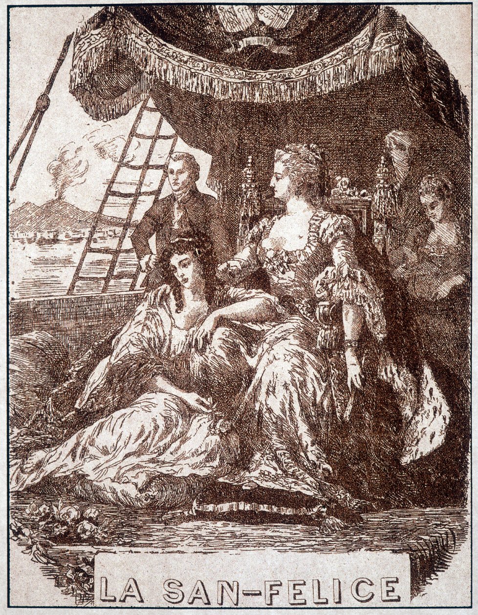 رسم توضيحي لـ "لا سان فيليس" لوالد ألكسندر دوما. Ed. A. Le Vasseur، Paris. بواسطة فنان غير معروف