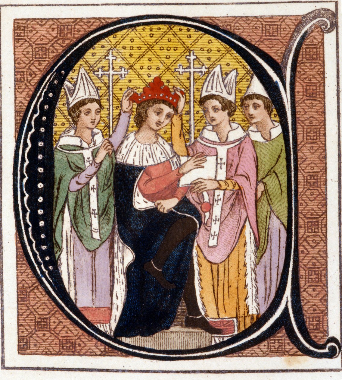 احتفال إدوارد الأول ملك إنجلترا (1239-1307) عام 1272. نقش من القرن التاسع عشر. Biblioteca nazionale Braidense. ميلان بواسطة فنان غير معروف