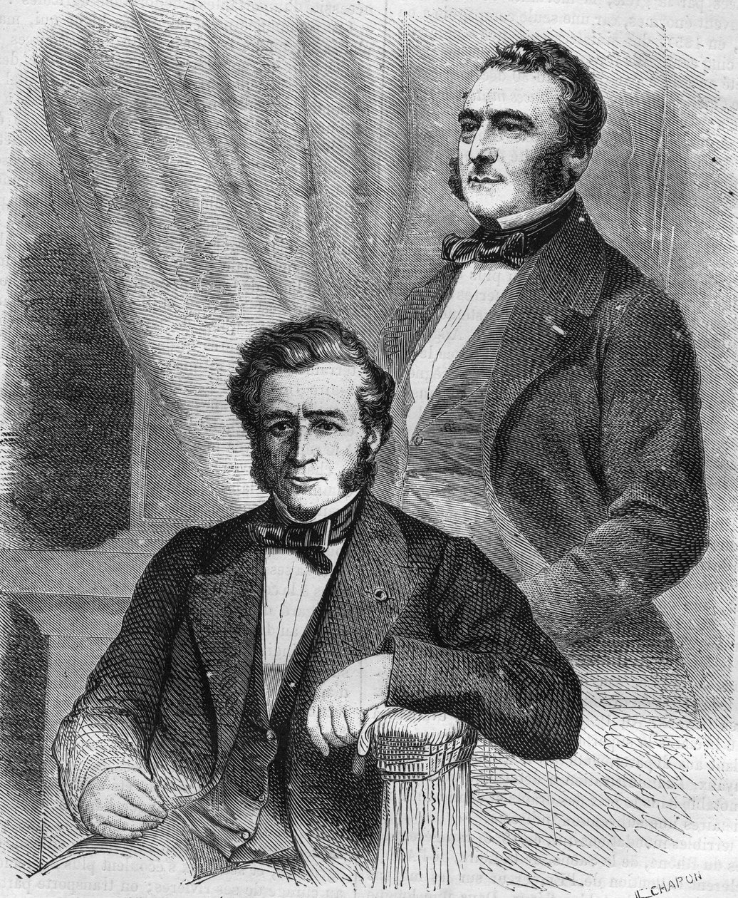 إسحاق وجاكوب إميل بيريري ، رجال أعمال فرنسيون ، مؤسسا شركة Société de crédit mobile (1852). بواسطة فنان غير معروف