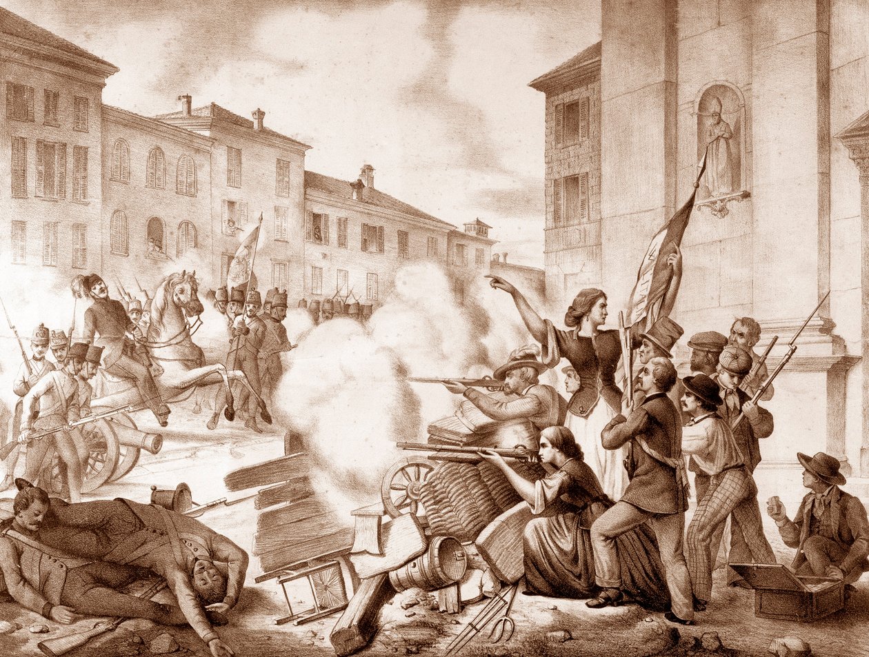 إتحاد الإيطالي (Risorgimento (1848-1870): حلقة العشرة أيام من بريشيا ، 23 مارس - 1 أبريل بواسطة فنان غير معروف