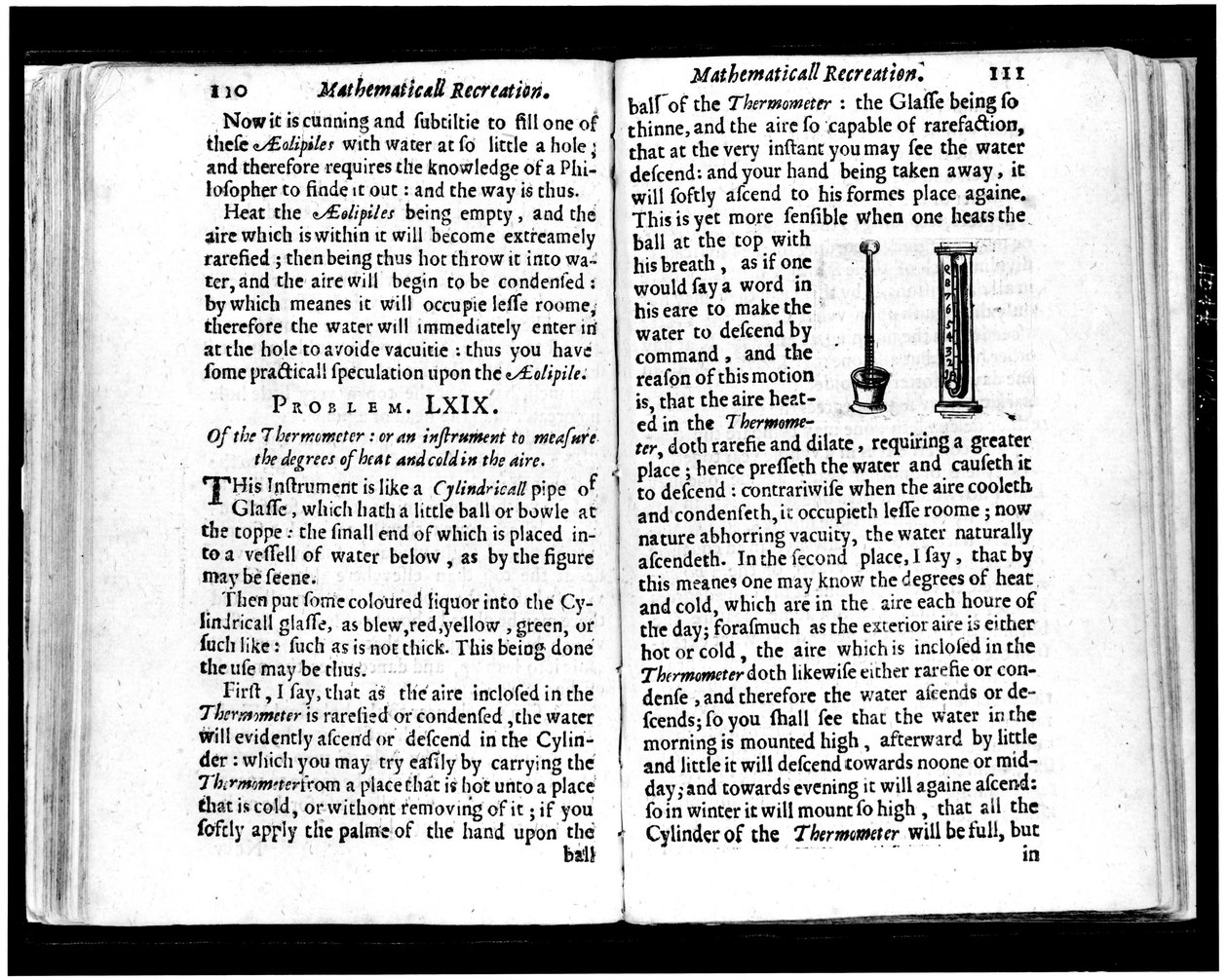 موازين الحرارة الإيطالية والهولندية صفحات من "" الرياضيات الترفيهية "بقلم جان ليوريشون (1591-1670) 1653 بواسطة فنان غير معروف
