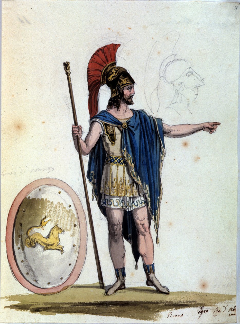 شخصية جايسون. لأوبرا ميدي لويجي تشيروبيني (1760-1842) لأداء في لا سكالا (ميلان ، إيطاليا) في 1822-1823. بواسطة فنان غير معروف
