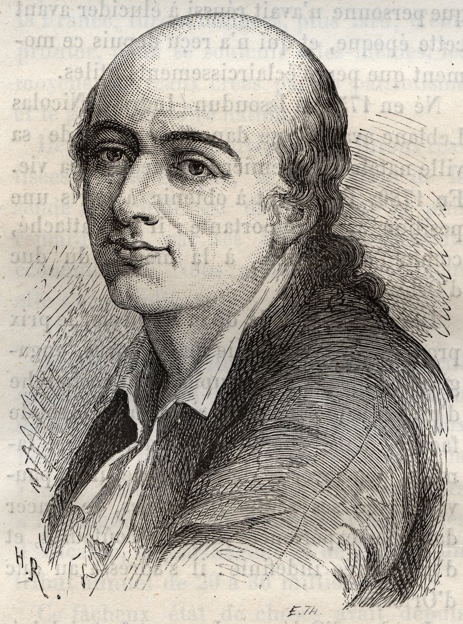 Jean-Claude Delametherie (Jean Claude la metherie) (1743-1817) عالم الطبيعة الفرنسي ، عالم المعادن وعالم الحفريات. بواسطة فنان غير معروف