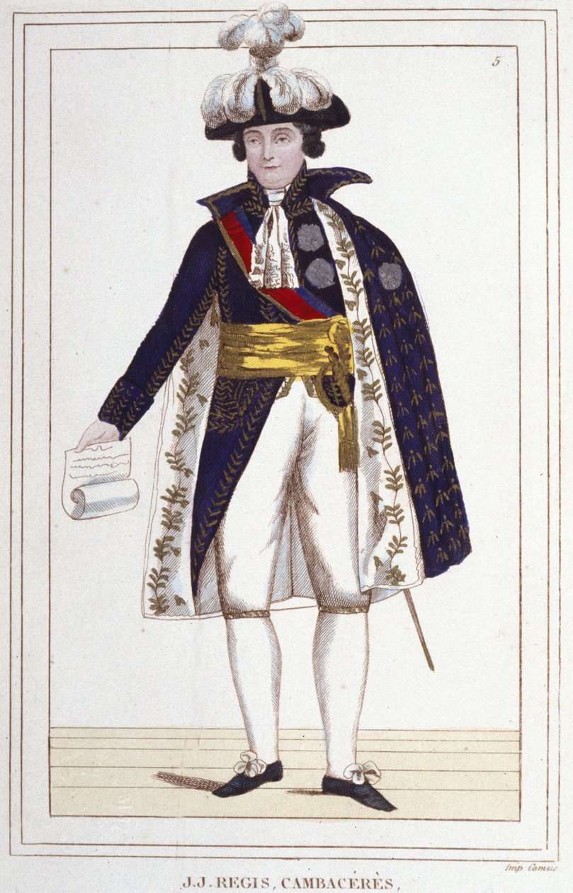 جان جاك ريجيس دي كامباسيريس (1753-1824) ، محامٍ وسياسي فرنسي. نقش من عام 1830. بواسطة فنان غير معروف