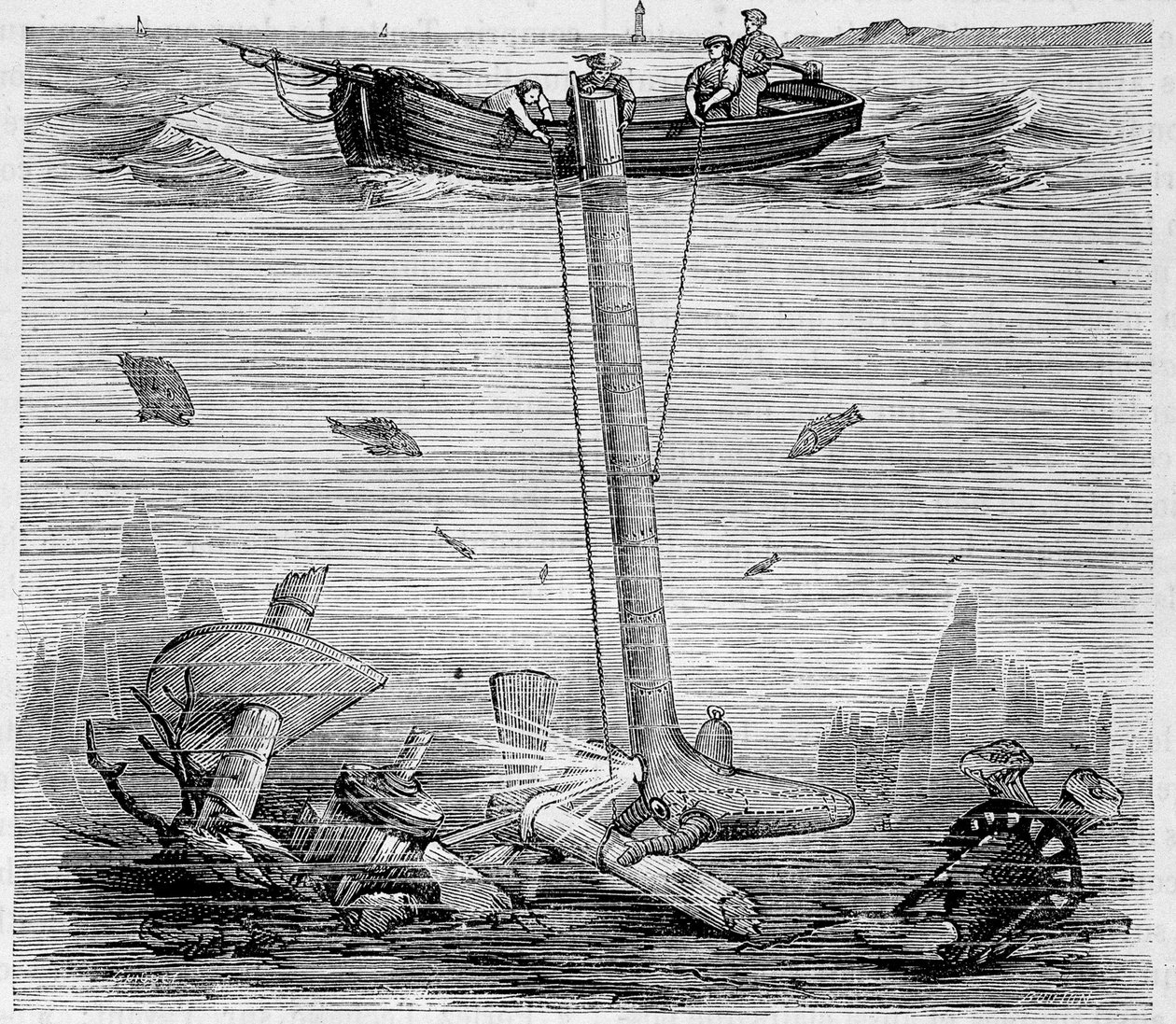 Jobard Underwater Explorer - في "" عجائب العلم "، بقلم لويس فيغير بواسطة فنان غير معروف