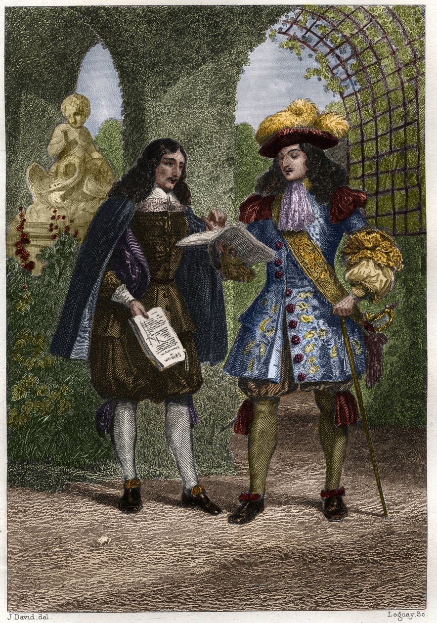 يوحنا المعمدان (جان بابتيست) كولبير (1619-1683) مع لويس الرابع عشر ، ملك فرنسا ونافار (1638-1715). نقش القرن التاسع عشر. مجموعة خاصة. بواسطة فنان غير معروف