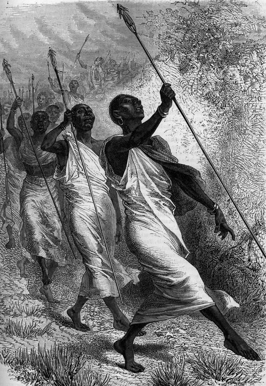 Kabba Righe (Kabba-Righe) ، ملك Ounyoro (في إفريقيا) ، وتكملة له. نقش في "" Le Journal de la jeunesse "" بواسطة فنان غير معروف