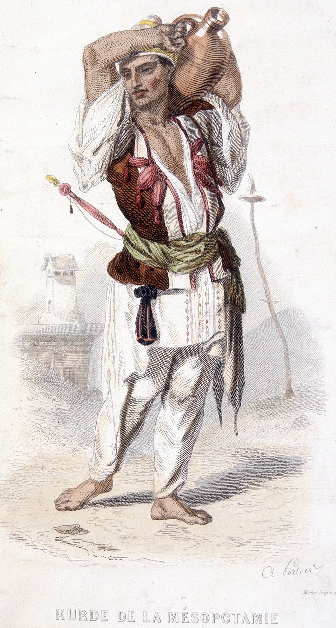 كردي بلاد ما بين النهرين يحمل أمفور حوالي 1810-1860. بواسطة فنان غير معروف