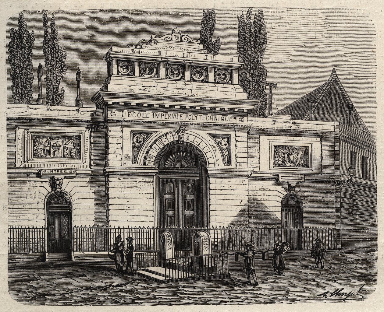 ليكول بوليتكنيك في باريس عام 1873 - نقش 1873 في "العالم اللامع" بواسطة فنان غير معروف
