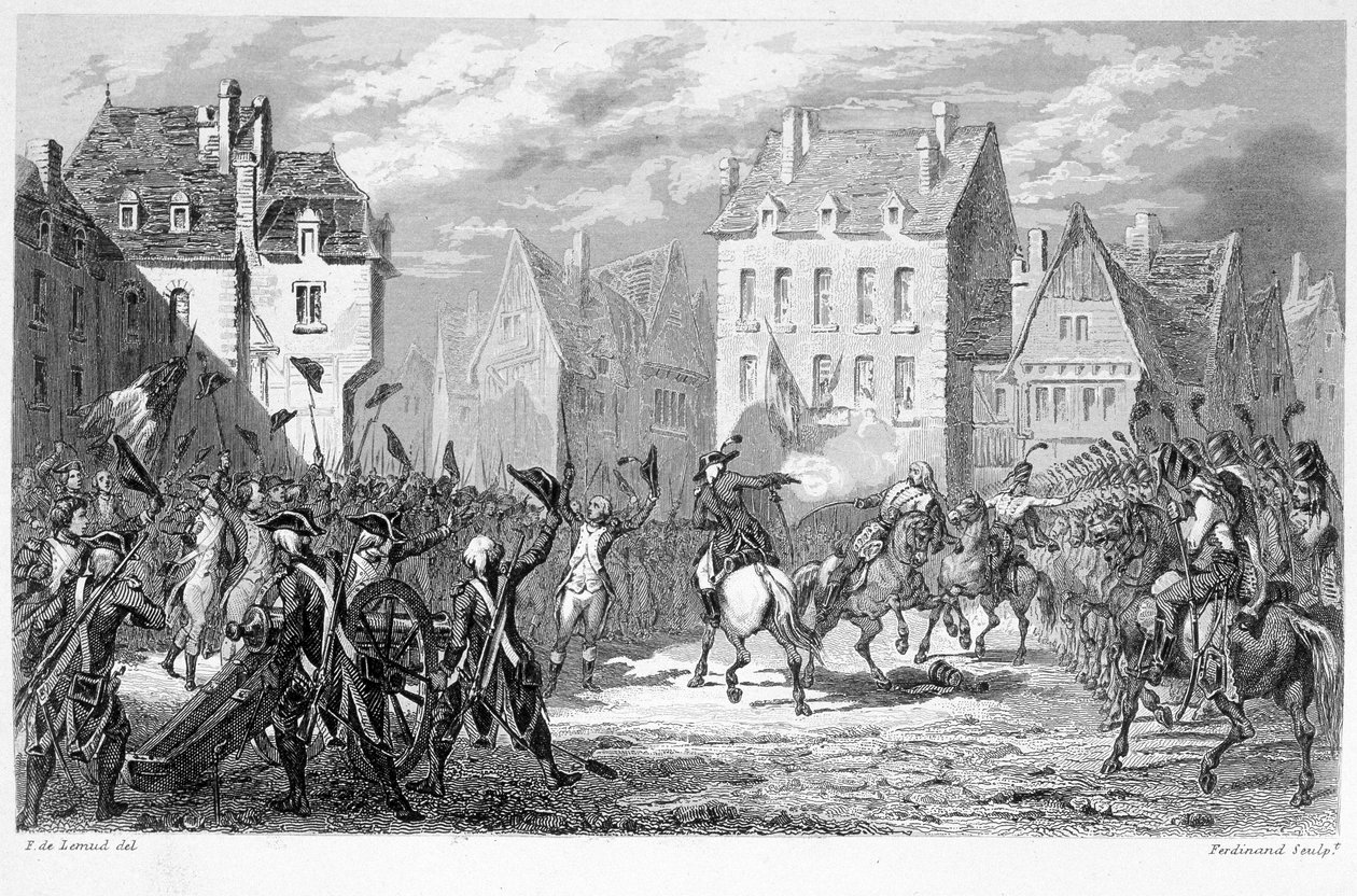 الحرس الوطني في فارين (22 يونيو 1791) - في "Fasttes of National Guards of France" بواسطة فنان غير معروف