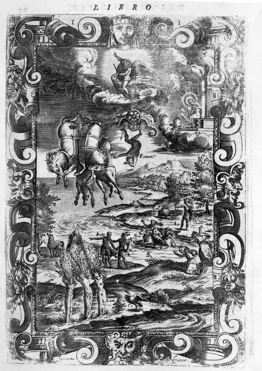 سقوط فايتون (فايثون) - في "" Les Metamorphoses "بواسطة Ovide - Editions de Paris بواسطة فنان غير معروف
