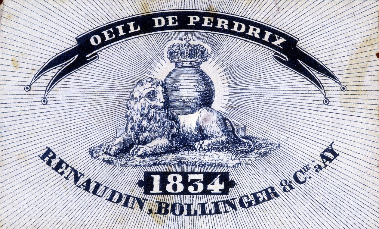 تسمية "" عين الحجل - Renaudin ، Bollinger & Cie à AY - 1834 "". بواسطة فنان غير معروف