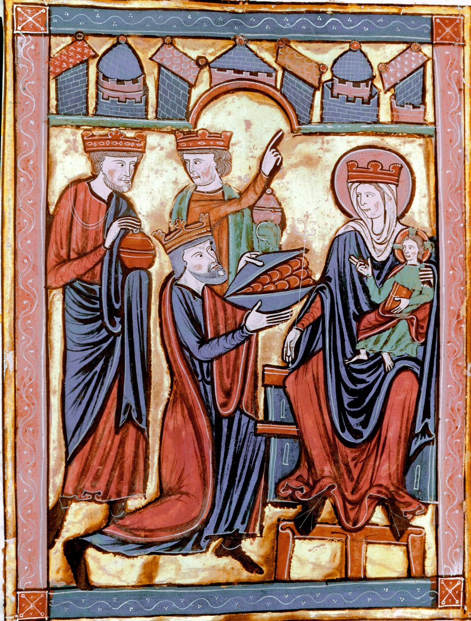 عبادة المجوس المصغرة مأخوذة من "" Liber Psalmorum um um um calendario "أو" "سفر المزامير لاستخدام باريس" "(السيدة ليبر 6) القرن الثالث عشر. روان ، المكتبة بواسطة فنان غير معروف