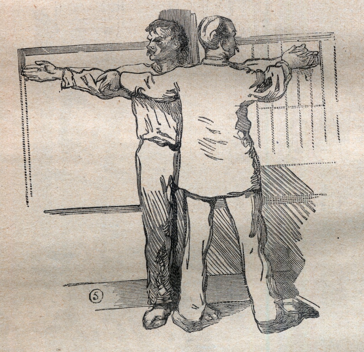 الأنثروبومترية القضائية أو Bertillonage ، طريقة ألفونس بيرتيلون (1853-1914): قياس الأسلحة على نطاق واسع - نقش في "La Science francaise" بواسطة فنان غير معروف