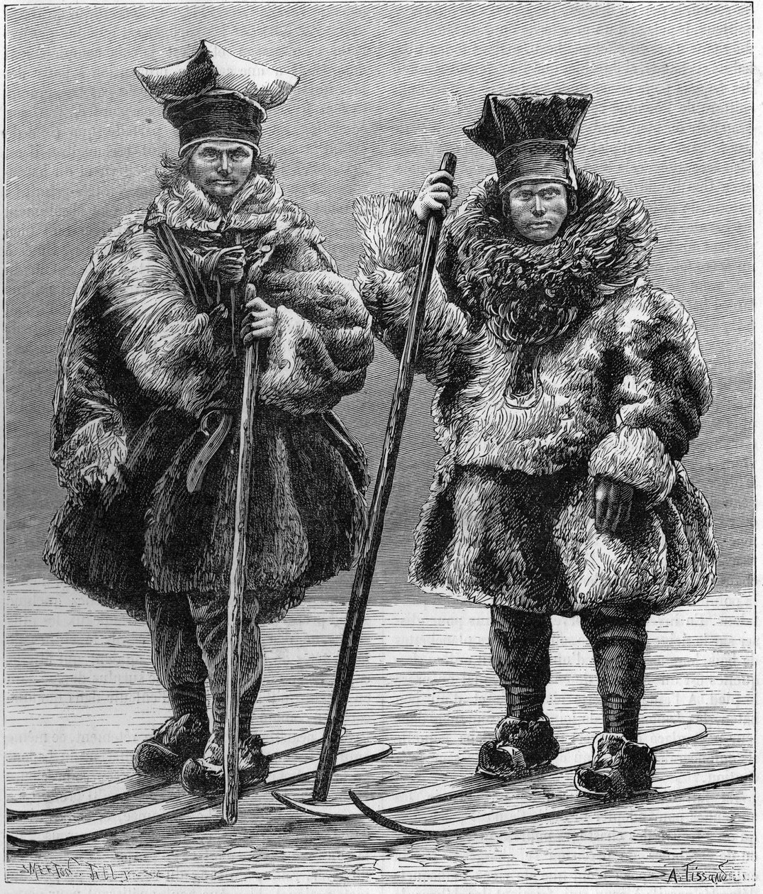 لابونات في حديقة التأقلم في باريس عام 1879. بواسطة فنان غير معروف