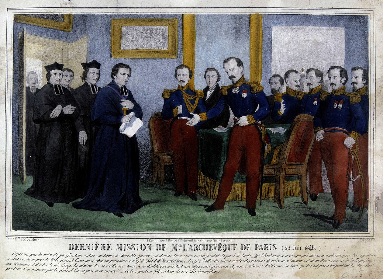 آخر مهمة من Archeveque of Paris (25 يونيو 1848) بواسطة فنان غير معروف