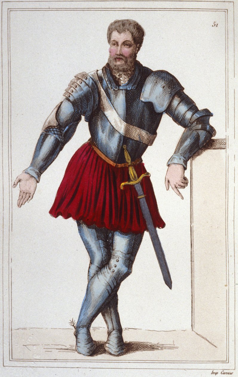 نقش نايت بايارد (1475-1524) عام 1830 بواسطة فنان غير معروف