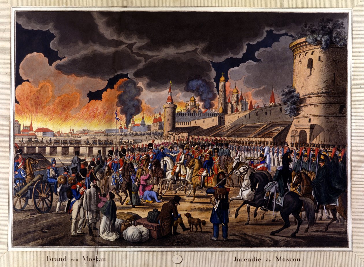 حريق كبير في موسكو في سبتمبر 1812. بواسطة فنان غير معروف