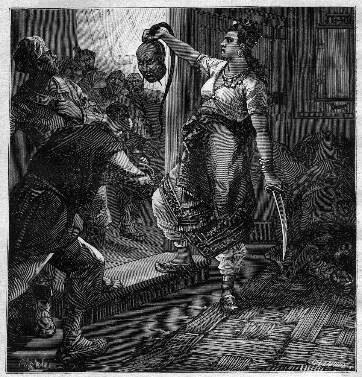 Le pirate du Tonkin - رسم توضيحي لرواية بيير مايل (تشارلز كوز وتشارلز فينسنت) نقش في "" مجلة ديه فوياج "" "1884 بواسطة فنان غير معروف