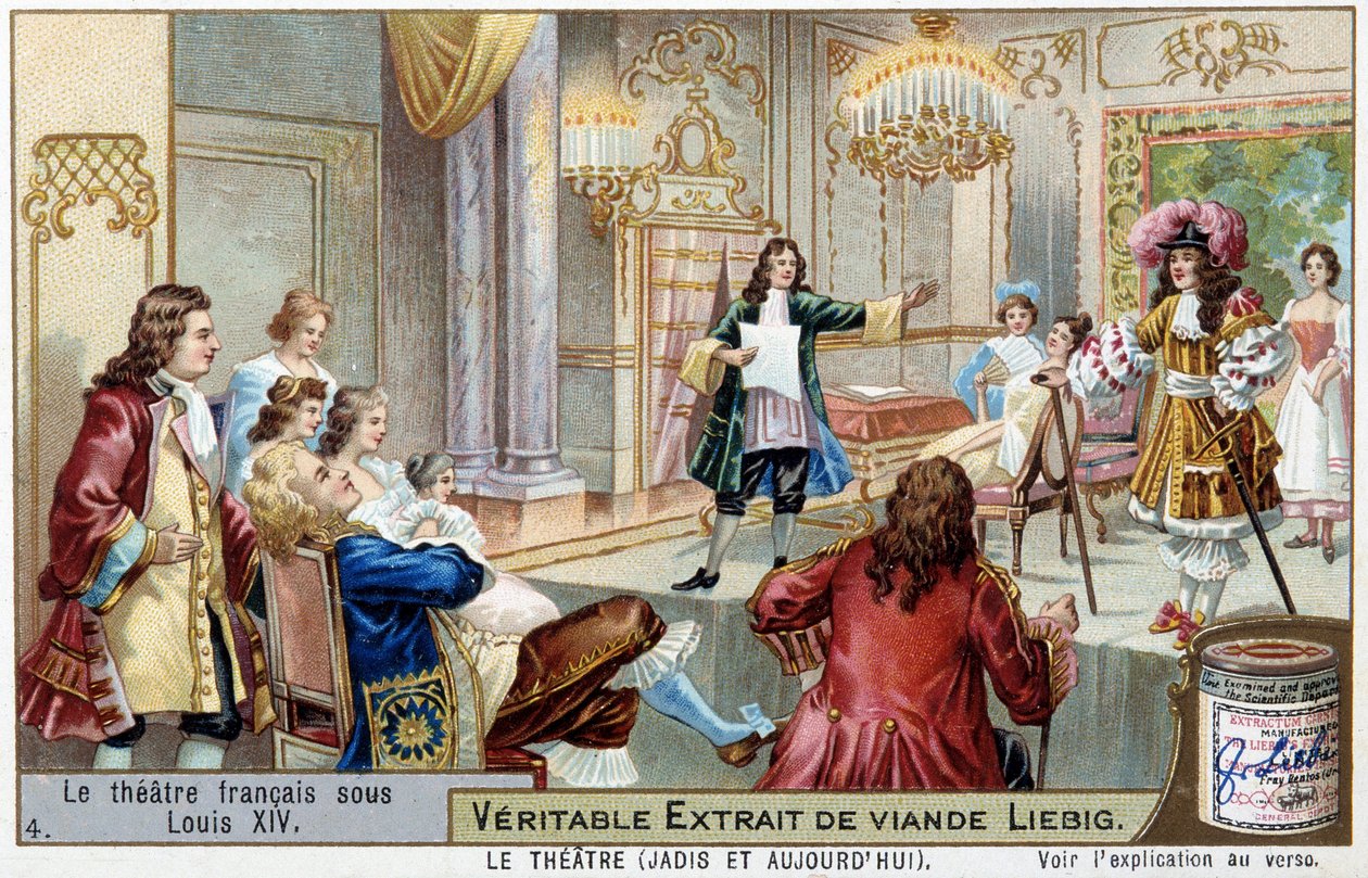 المسرح الفرنسي في عهد لويس الرابع عشر (1638-1715) - Chromolithography Liebig بواسطة فنان غير معروف