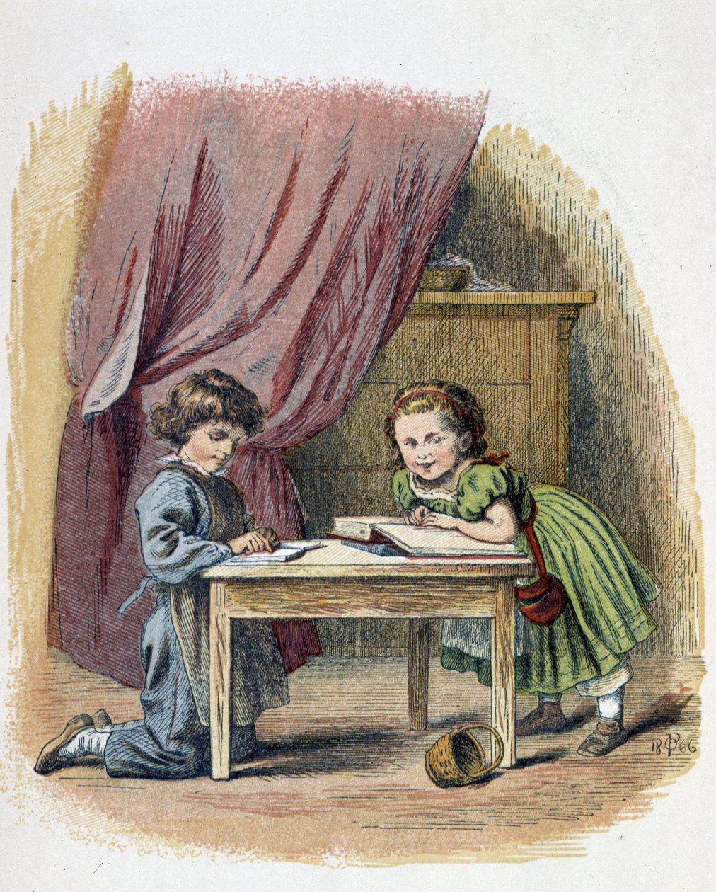 قراءة الأطفال - في "ألعاب الأطفال" ، أد. لندن ، جورج رونثيدج وأولاده ، أواخر القرن التاسع عشر بواسطة فنان غير معروف