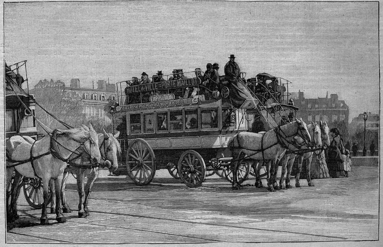 Les Omnibus de Paris في القرن التاسع عشر: كل النقش الحديث من عام 1892 بواسطة فنان غير معروف