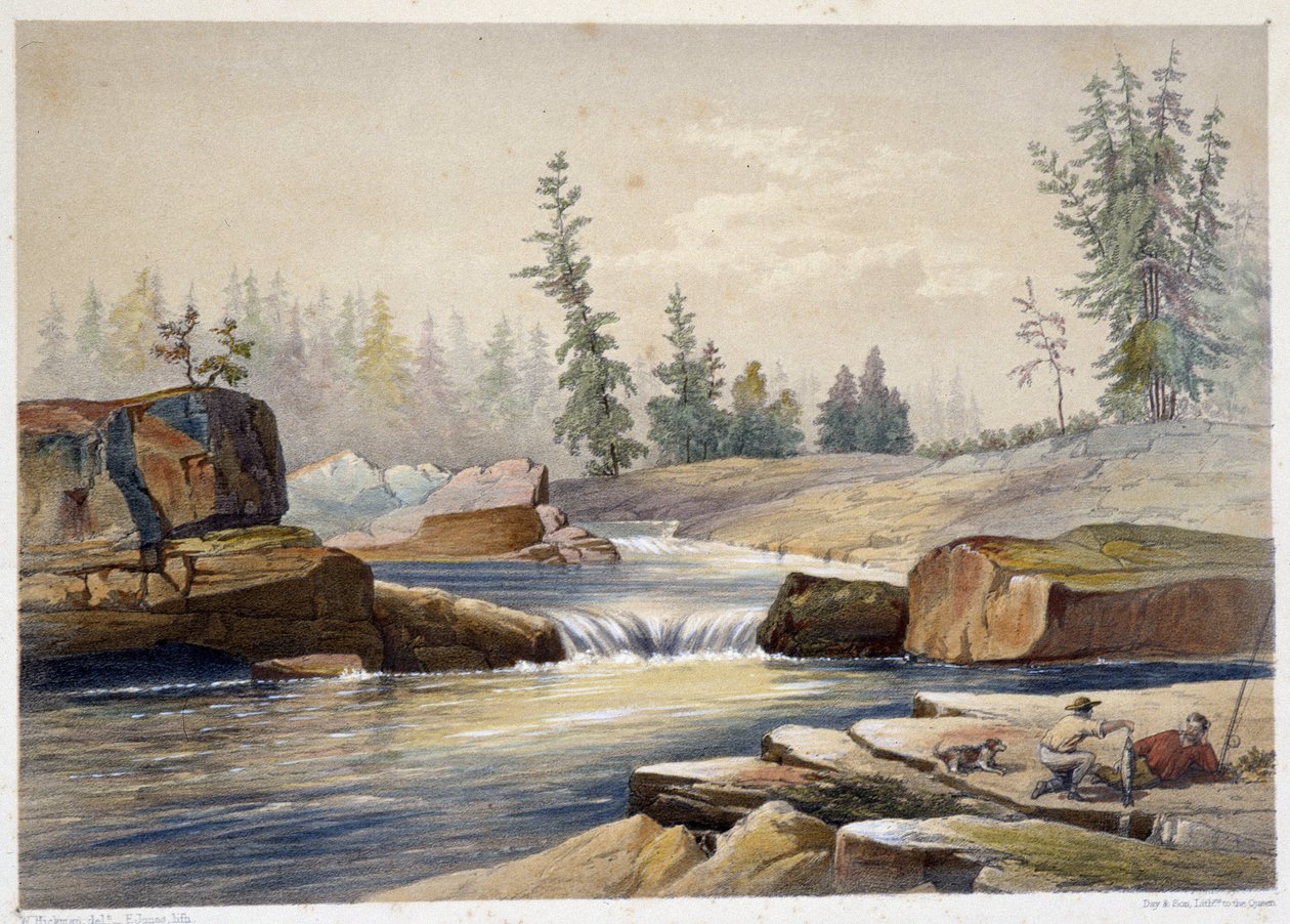 Les chutes de papineau - في "" Sketches on the nipisaguit ، نهر من نيو برونزويك في أمريكا "بقلم ويليام هيكمان ، محرر. هاليفاكس بواسطة فنان غير معروف