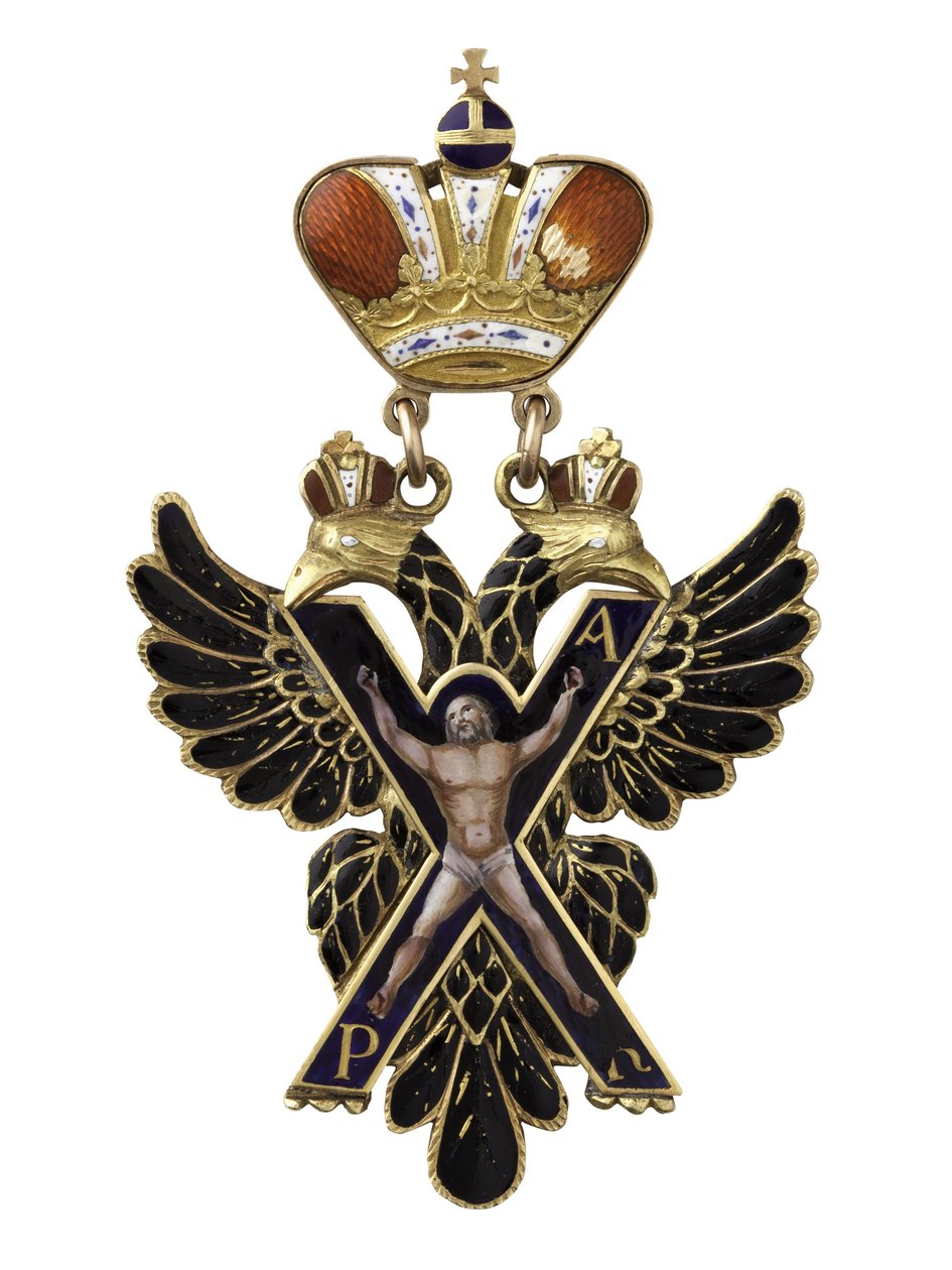 L'ordre im Imperial de Saint-Andre Apotre le premier nomme - وسام القديس أندرو الرسول الأول. ، أوائل القرن التاسع عشر ، متحف تاريخ الدولة ، موسكو بواسطة فنان غير معروف