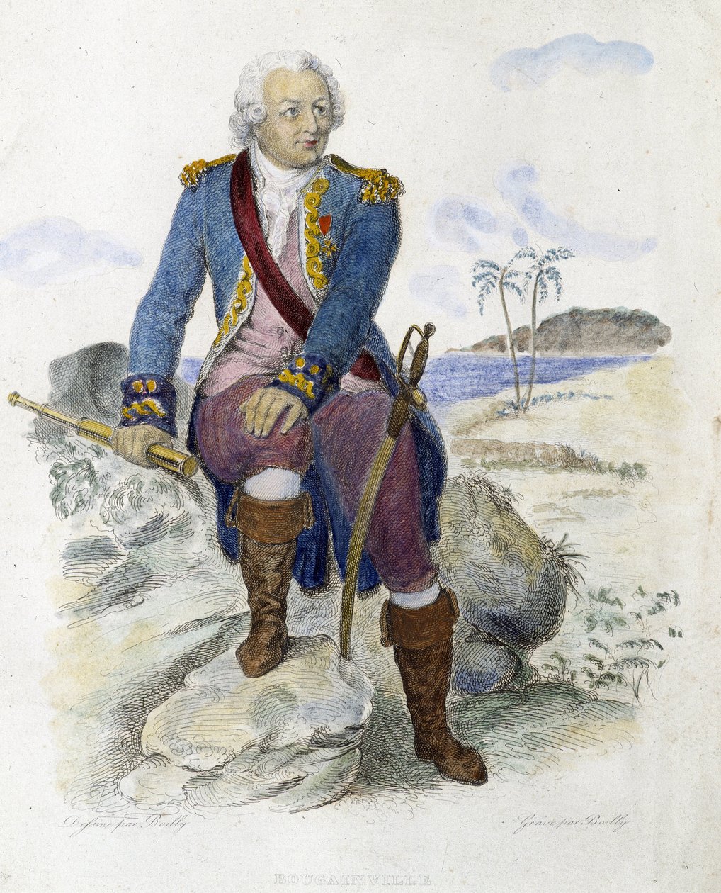 لويس أنطوان ، كونت بوغانفيل (1729-1811) ، ملاح فرنسي. - في "" Le Plutarque Français "" لمينشيت بواسطة فنان غير معروف