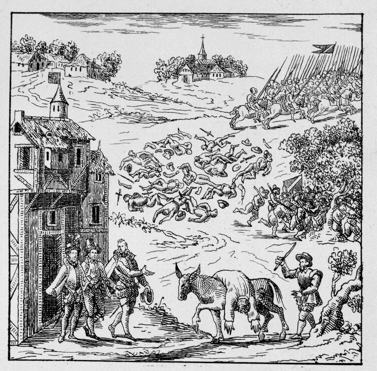 قُتل لويس الأول من بوربون ، أمير كوندي (بوربون-كوندي) (1530-1569) في معركة وجُلب جسده ، الذي كان يرتدي جسدًا ، إلى جارناك ، وعرض على مرأى من الجيش بأكمله ثم بيع إلى الدوق من Longueville ، صهره الذي كان له carr بواسطة فنان غير معروف