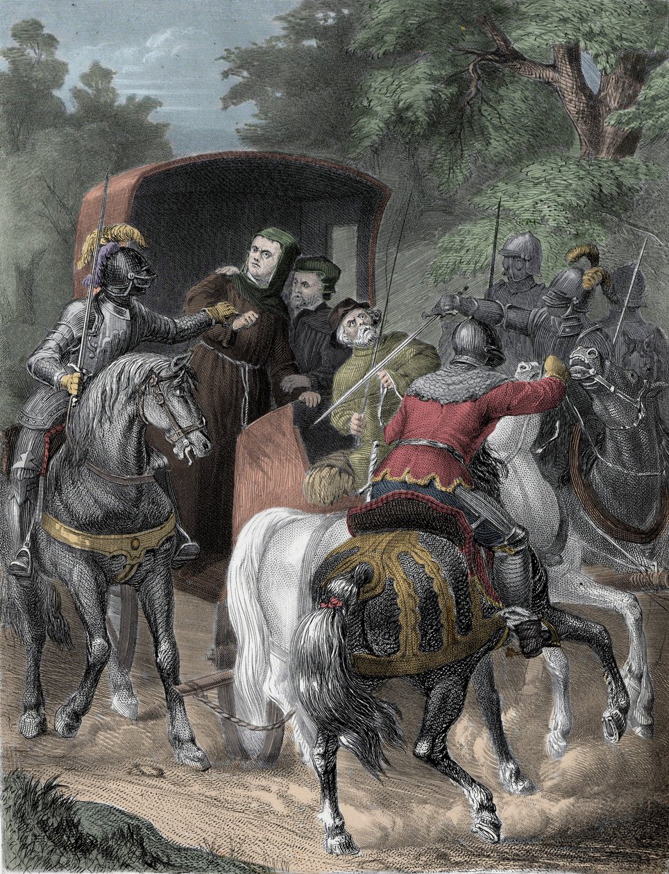 أسر لوثر - اختطاف مارتن لوثر (1483-1546) من غابة تورينجيا في 4 مايو بواسطة فنان غير معروف