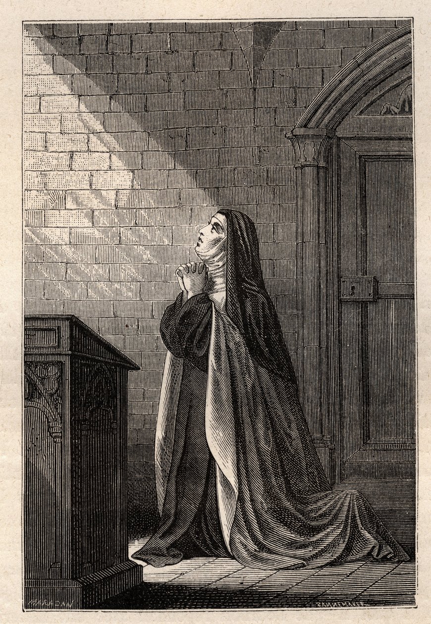 Madame Acarie (1566-1618) المعروفة باسم Marie de l'Incarnation - (Barbe Jeanne Avrillot Acarie) نقش في "" Les Femmes Illustres De La France "لأوسكار هافارد - 1886 بواسطة فنان غير معروف