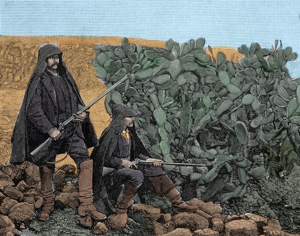 المافيا (Cosa nostra) في صقلية: أعضاء picciotti الشباب من المافيا ، أواخر القرن التاسع عشر. بواسطة فنان غير معروف