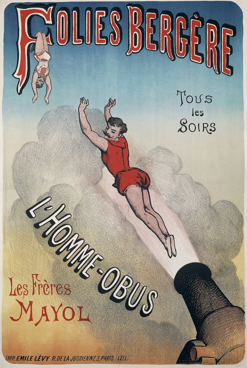 المجلات (قاعة الموسيقى) - Folies-Bergere. (فوليز بيرجير) كل ليلة قذيفة الرجل بواسطة فنان غير معروف