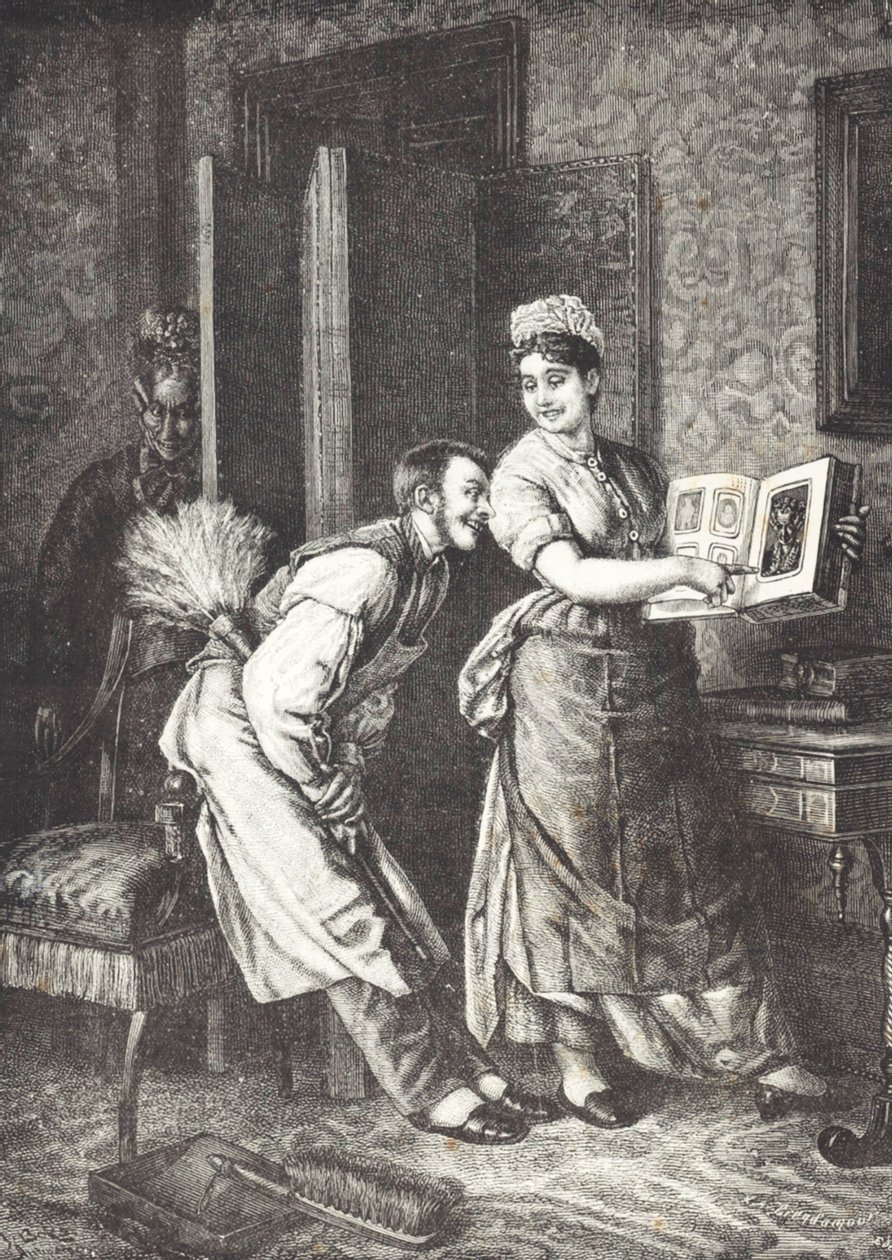 Maid taking liberties and overheard by mistress of house (litho) بواسطة فنان غير معروف