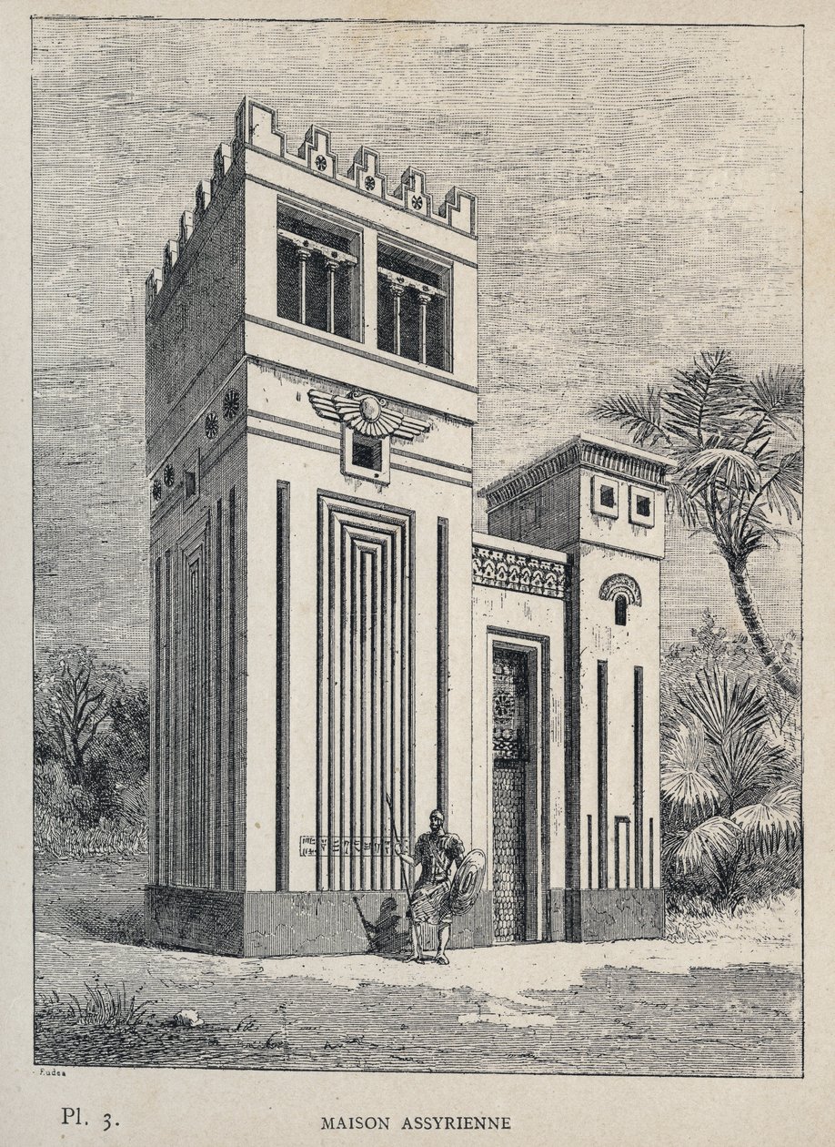 Maison Assyrienne - (البيت الآشوري ، المعرض العالمي ، باريس بواسطة فنان غير معروف