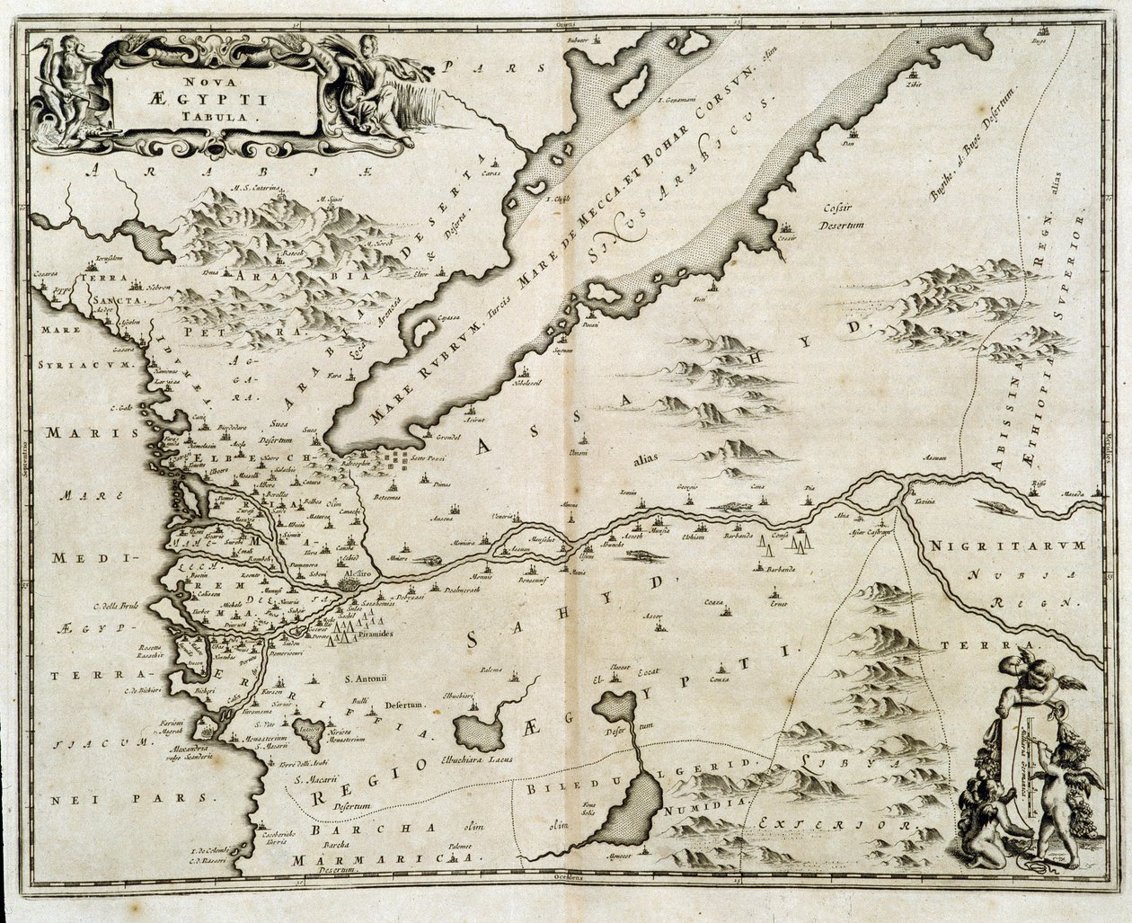 Map of Egypt - engraving by Dapper بواسطة فنان غير معروف