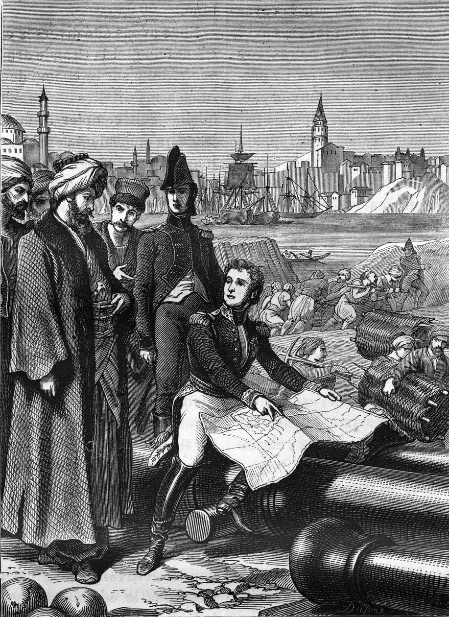 المارشال سيباستاني دي لا بورتا (1772-1851) كسفير قام بإدارة أعمال الدفاع عن القسطنطينية ضد الإنجليز ، والتي أجبرها على تسوية الدردنيل (1807). بواسطة فنان غير معروف