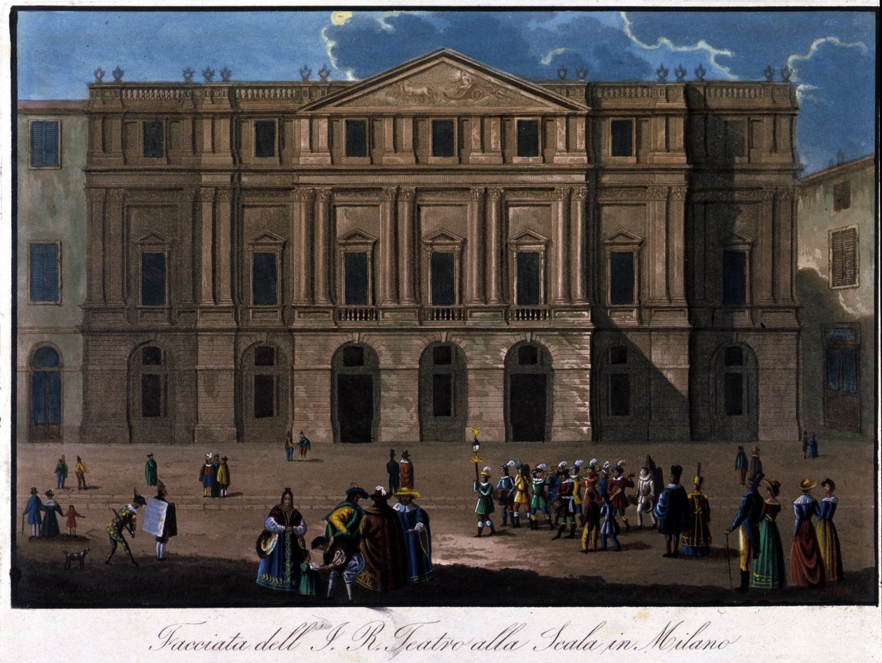 ميلان ، لا سكالا ، حوالي عام 1810. بواسطة فنان غير معروف