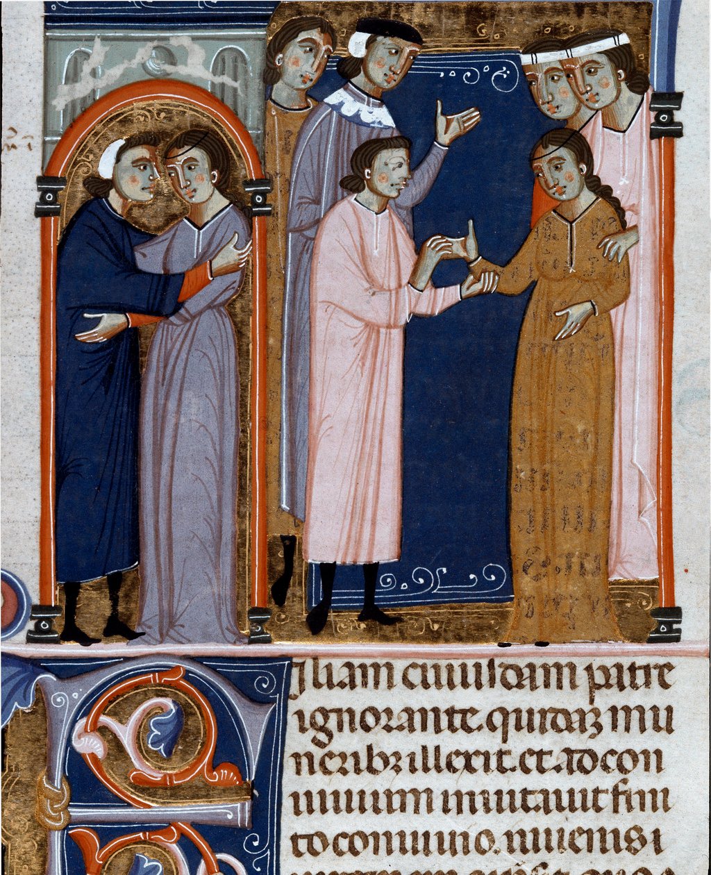 حفل خطوبة مصغر مأخوذ من "Decret de Gratien" ("Concordia discordantium canonum" أو "Decretum Gratiani") يرجع تاريخه إلى عام 1140 وينظم قوانين وشرائع الكنيسة الرومانية الكاثوليكية. القرن الرابع عشر Cesena Biblioteca malatestiana بواسطة فنان غير معروف