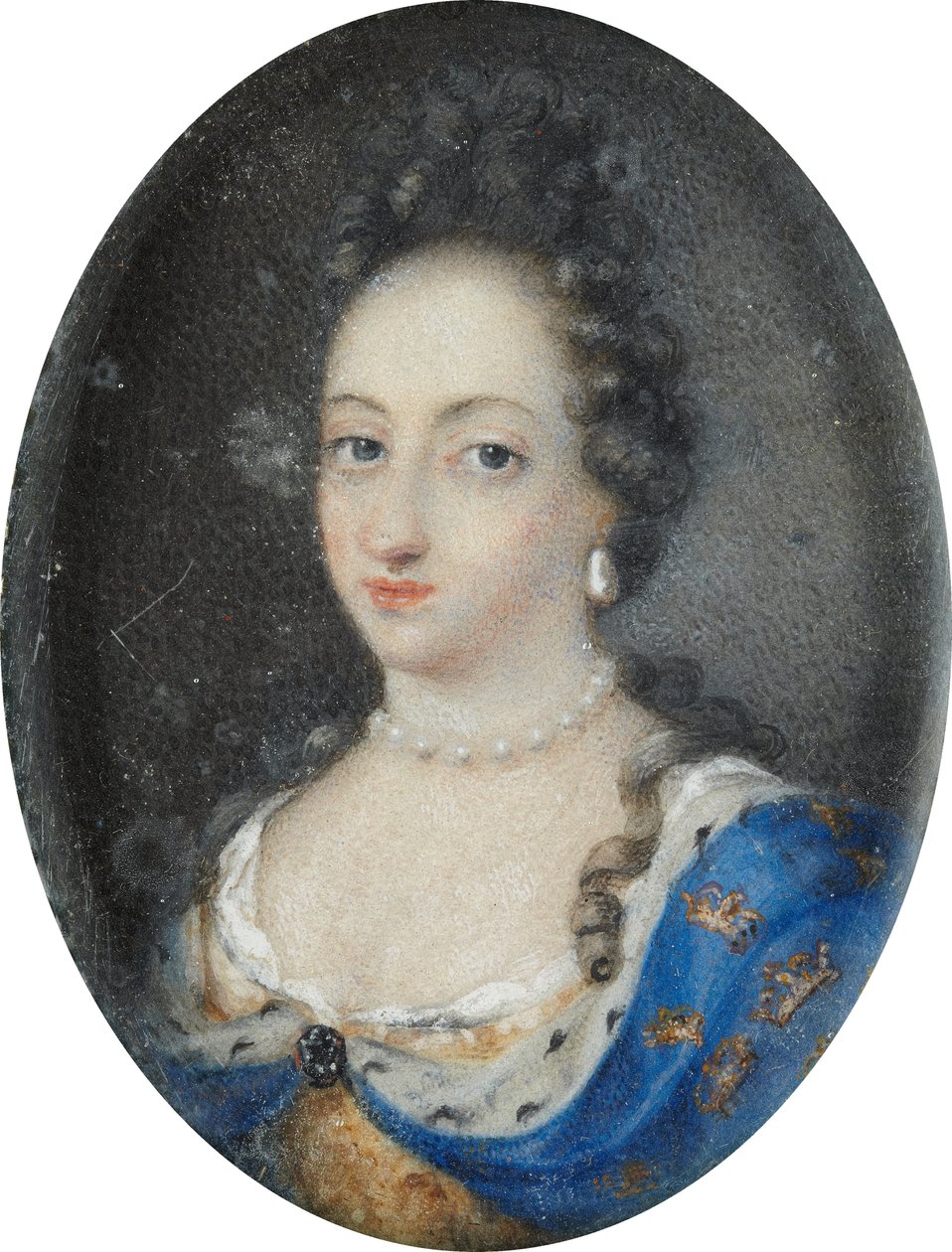 صورة مصغرة لملكة السويد أولريكا إليونورا ، عام 1680 (الغواش على الرق) بواسطة فنان غير معروف