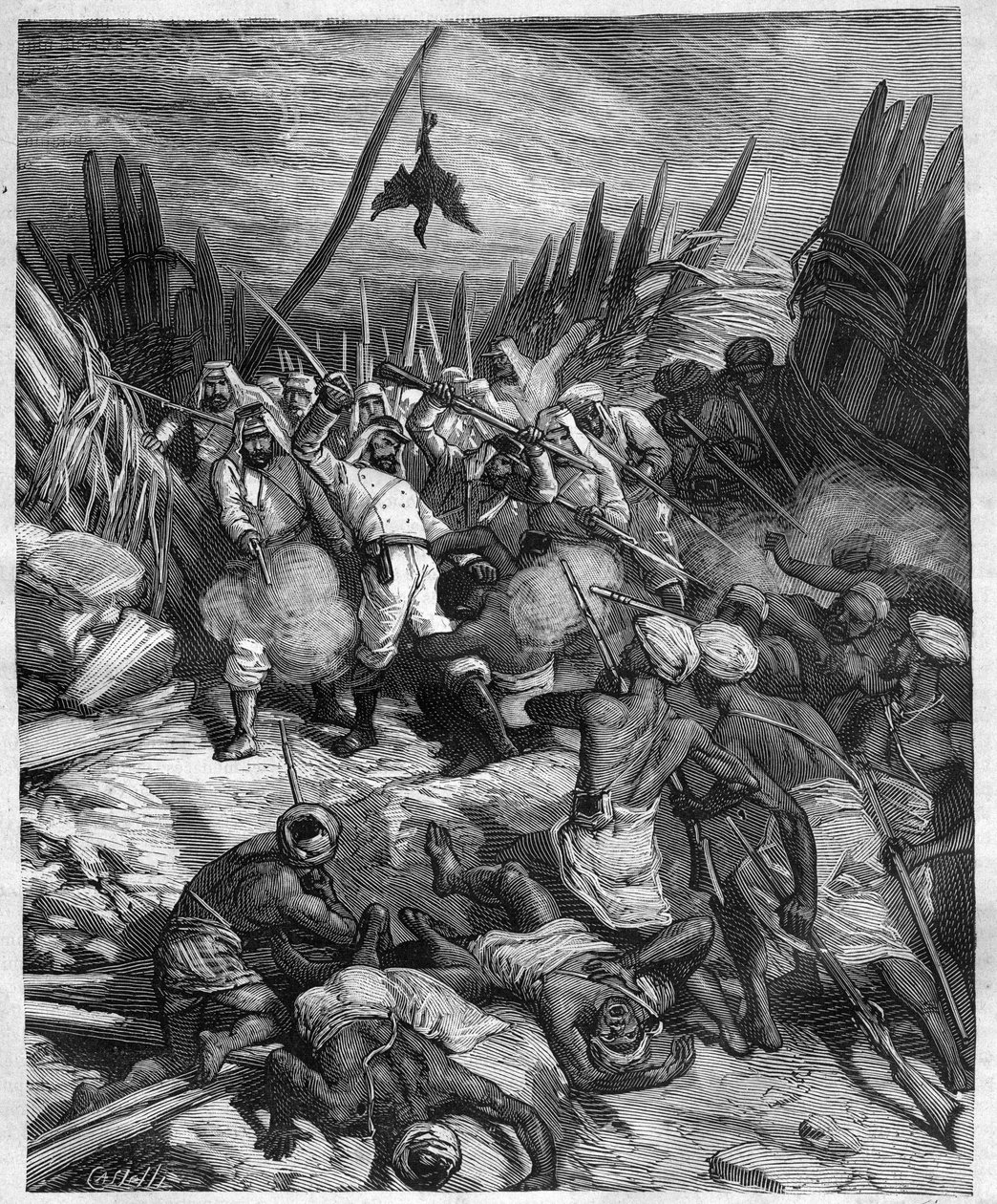 مهمة إلى السنغال بقلم غوستاف بورجنيس ديسبورديس (الجنرال بورجنيس ديسبوردس) (1839-1900) ، الجيش الفرنسي. نقش كاستيلي في "" مجلة الرحلات "" 1881 بواسطة فنان غير معروف