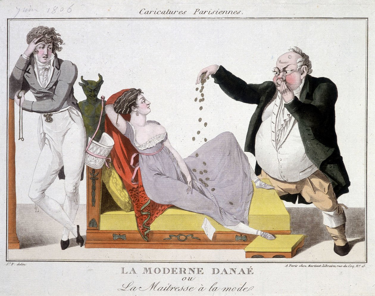 Danaé الحديثة أو mairess العصرية (الدعارة) - كاريكاتير بواسطة فنان غير معروف