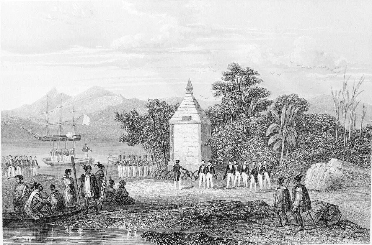 نصب تذكاري رفعه دومون دورفيل (1790 - 1842) لذكرى جان فرانسوا غالوب ، إيرل لا بيروز (جان فرانسوا لابيروس بواسطة فنان غير معروف
