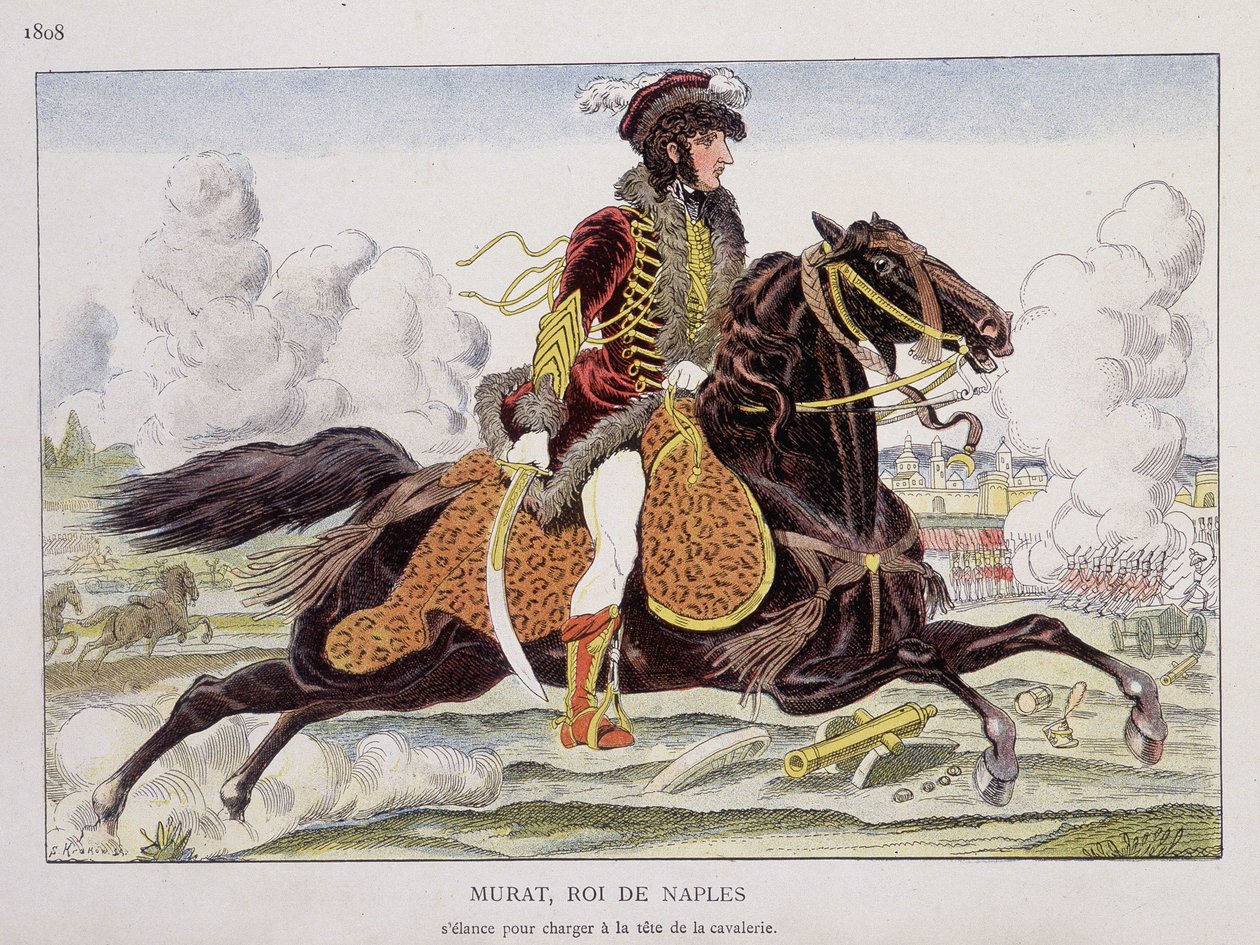 مراد (1767-1815) ، ملك نابولي ، ينطلق للهجوم على رأس سلاح الفرسان بواسطة فنان غير معروف