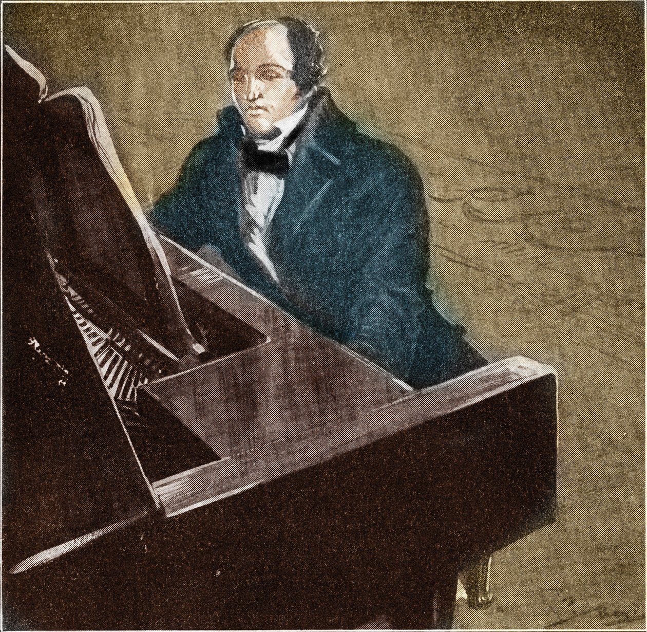 موزيو كليمنتي (1752-1832). عازف بيانو وملحن إيطالي. رسم توضيحي لعام 1932. بواسطة فنان غير معروف