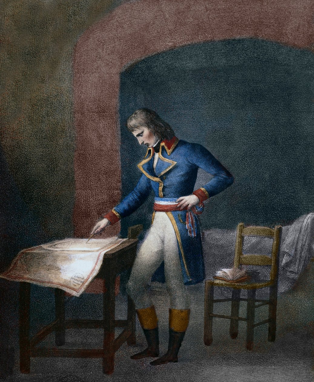 نابليون بونابرت (1769-1821) في حصن كار دي أنتيبس في 10 أغسطس 1794 ، بعد سقوط روبسبير - نابليون بونابرت ، سجين في فورت كاري ، أنتيبس ، أغسطس 1794 بواسطة فنان غير معروف